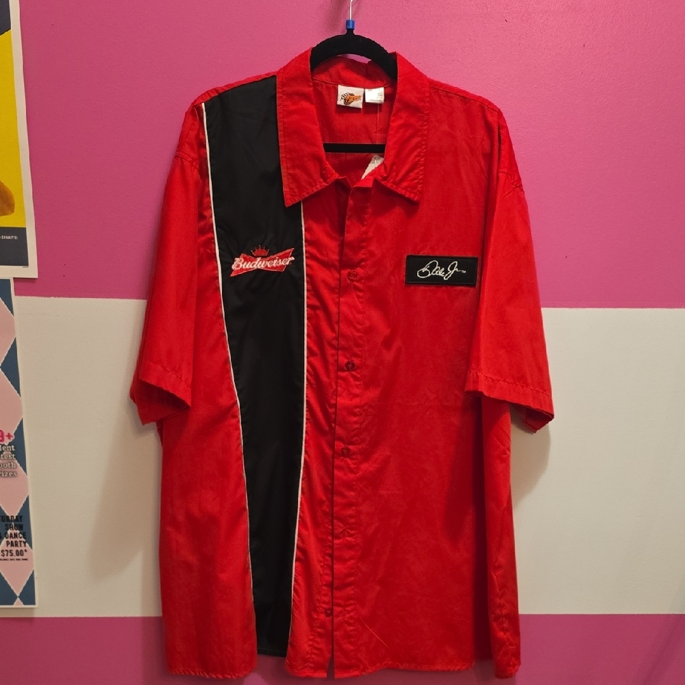 Winners Circle Dale Jr. Budweiser Red and Black Racing Shirt